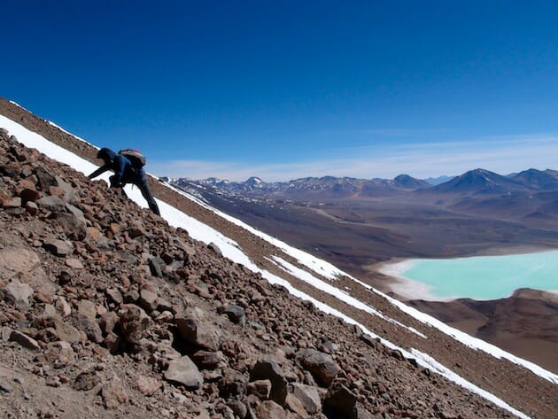en cours d'ascension du LIcancabour sud lipez Bolivie