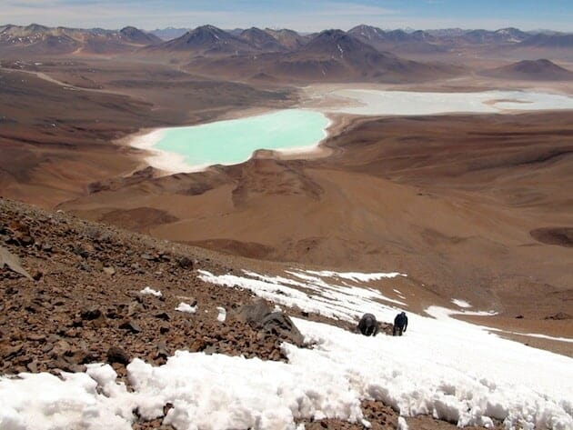 coulée de glace ascension du LIcancabour sud lipez Bolivie