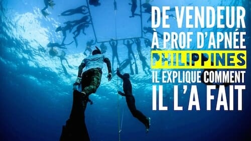 Il explique comment il est passé de vendeur à Paris, à prof d’apnée aux Philippines Prof apnee moalboal philippines itw Nico
