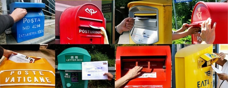 envoyer carte postale étranger