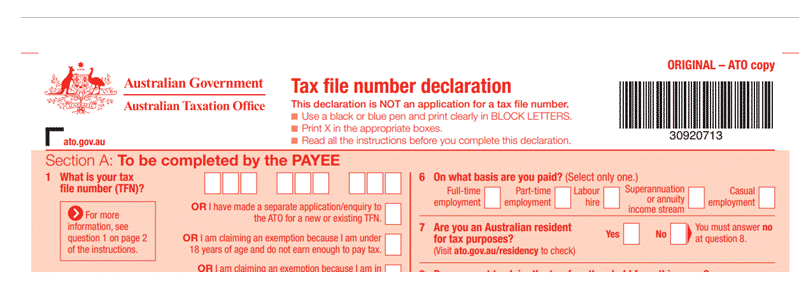 tax file number file exemple