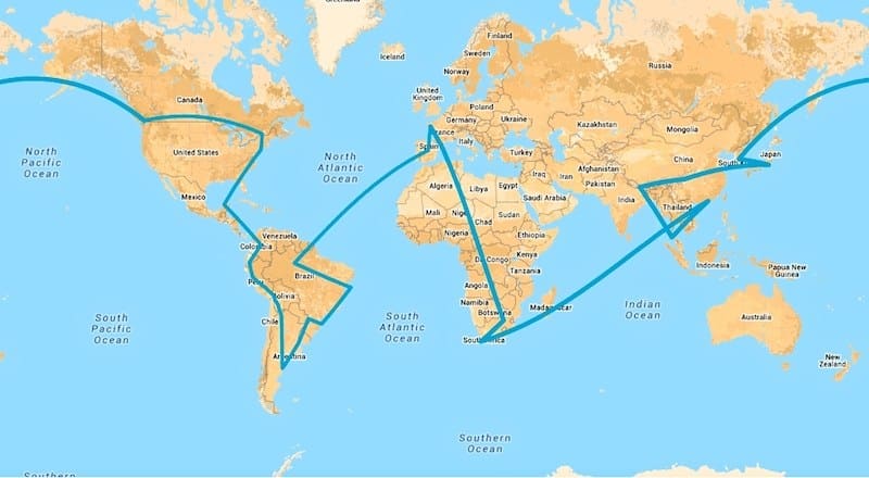 itineraire tour du monde tro ar bed