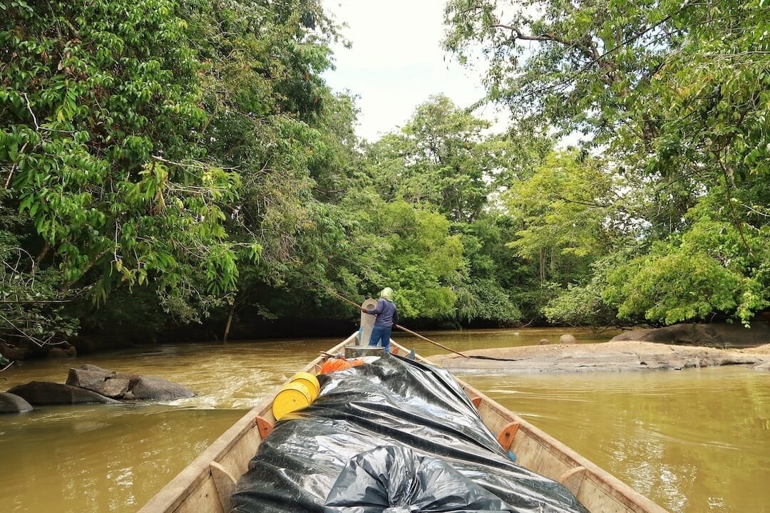 trajet pirogue fleuve maroni