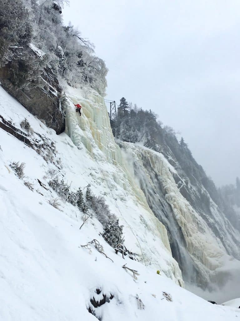 escalade glace chutes montmorency gelees hiver escalade glace chutes montmorency gelees hiver