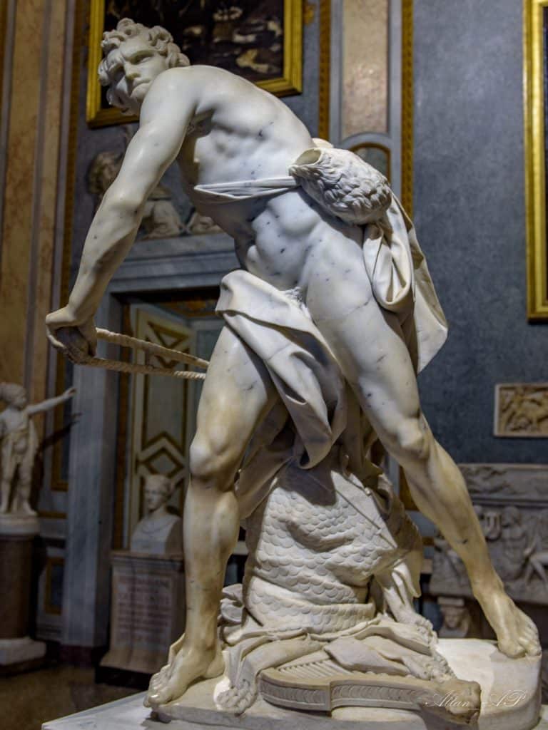 rome_galerie_borghese_david_goliath_sculpture la célèbre sculpture David contre Goliath de la galerie borghese