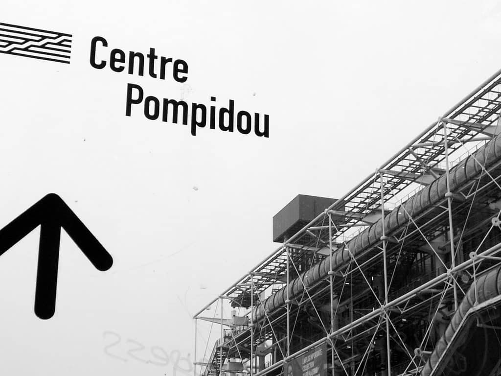 Pompidou vue noir et blanc Pompidou