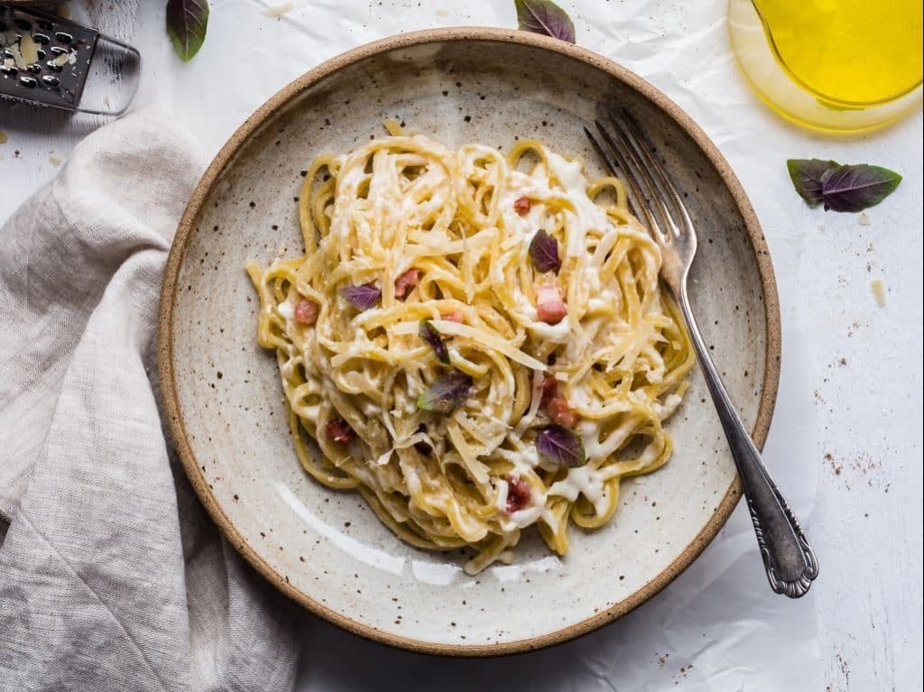 spaghetti carbonara ou manger a rome