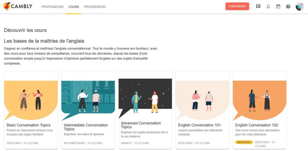 cours anglais en ligne cambly
