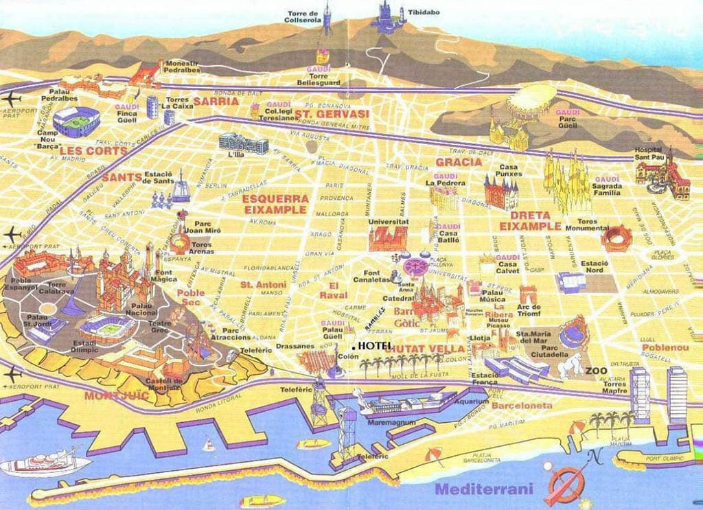 plan dessine barcelone