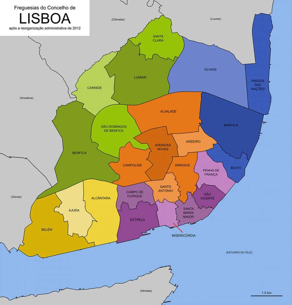 lisbonne arrondissements freguesias