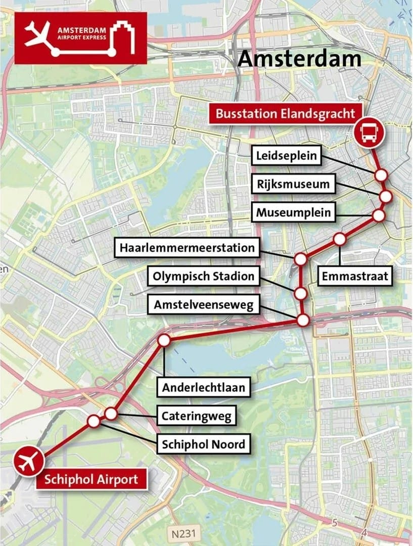 carte_amsterdam_aeroport_transfert_bus_express_397 carte amsterdam aeroport transfert bus express 397