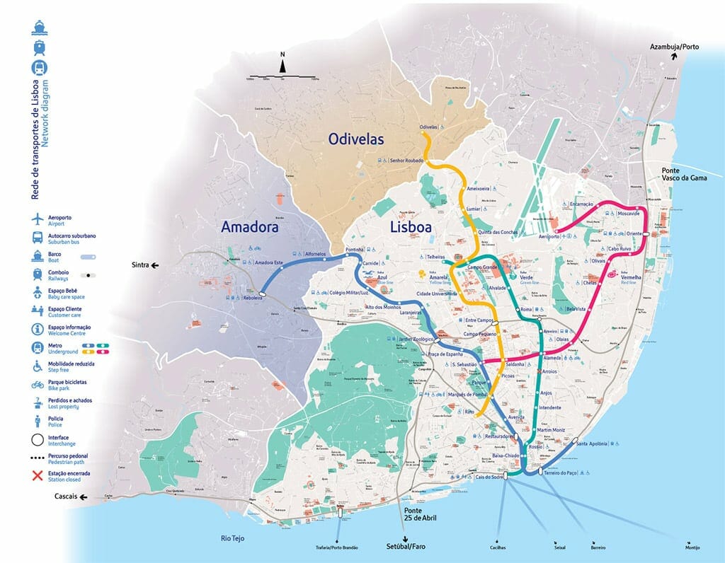 carte de metro de lisbonne