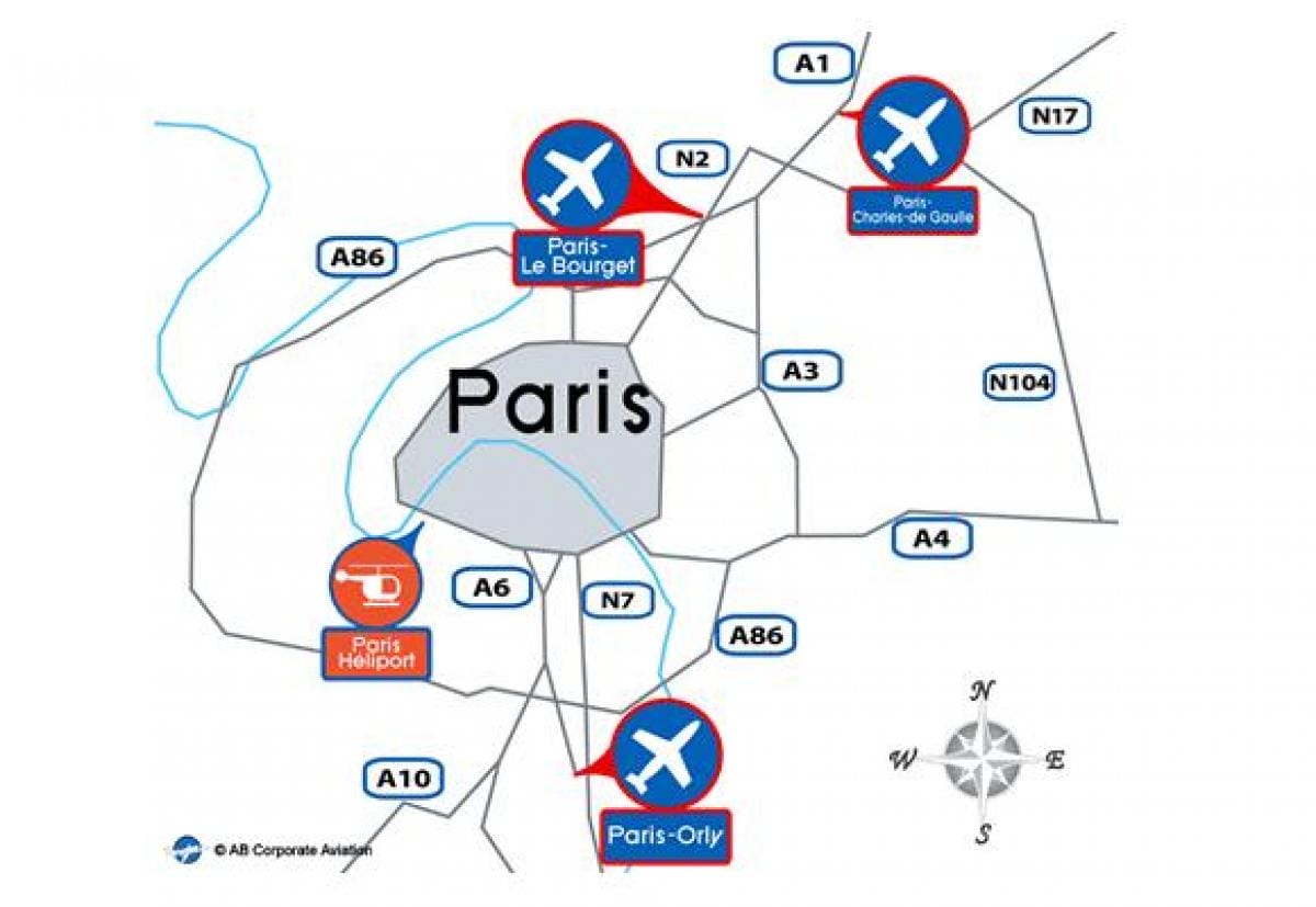 carte paris aeroports