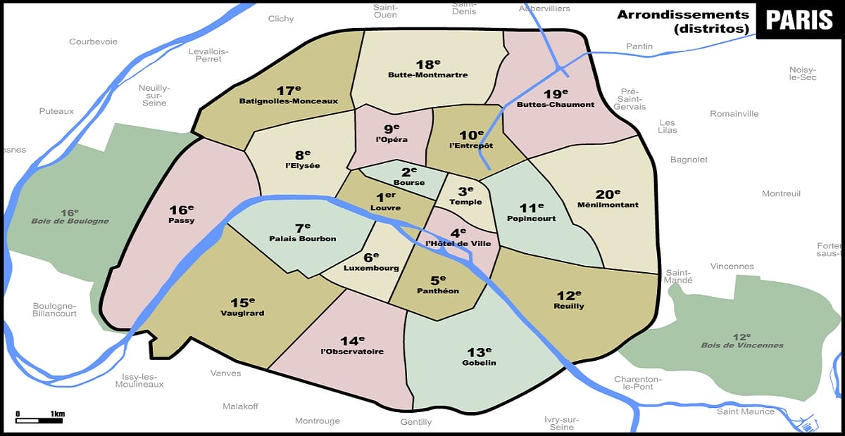 plan arrondissements paris intra muros petite couronne