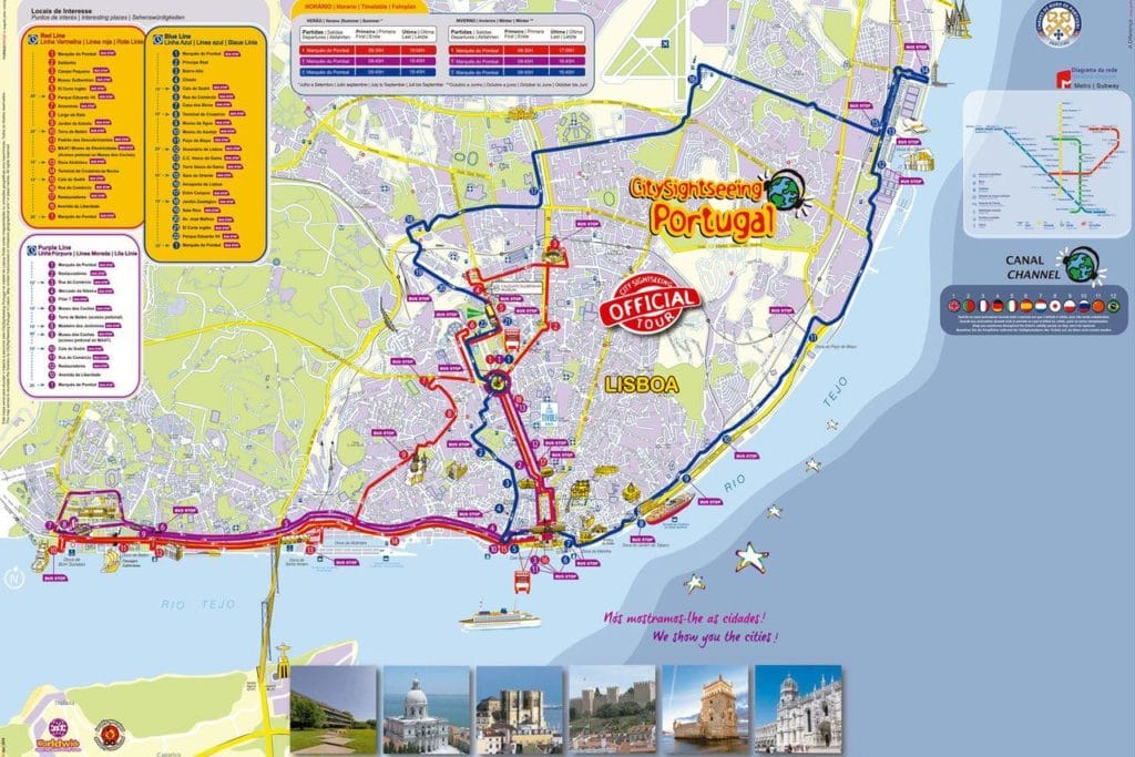 plan lisbonne city sightseeing bus carte