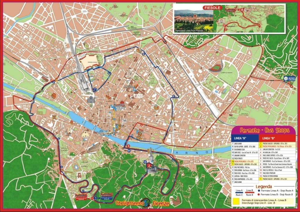 carte florence imprimer city sightseeing bus firenze