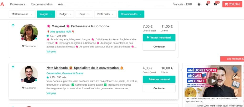 amazing talker cours langue en ligne zoom2