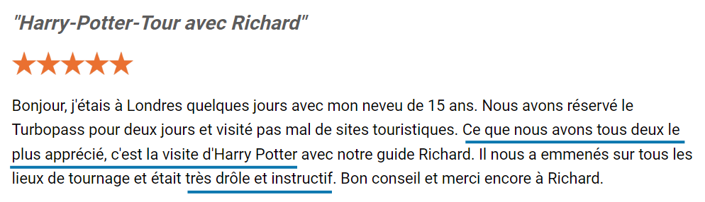 Turbopass Londres avis client