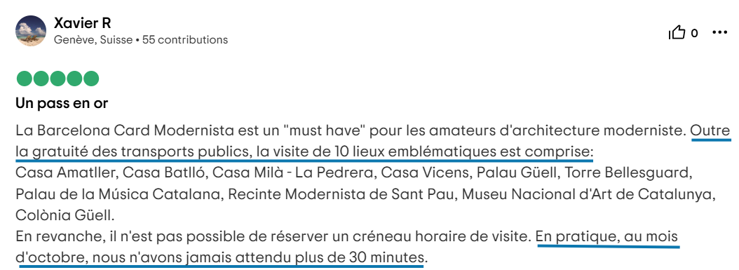 Avis Barcelona Card avis client