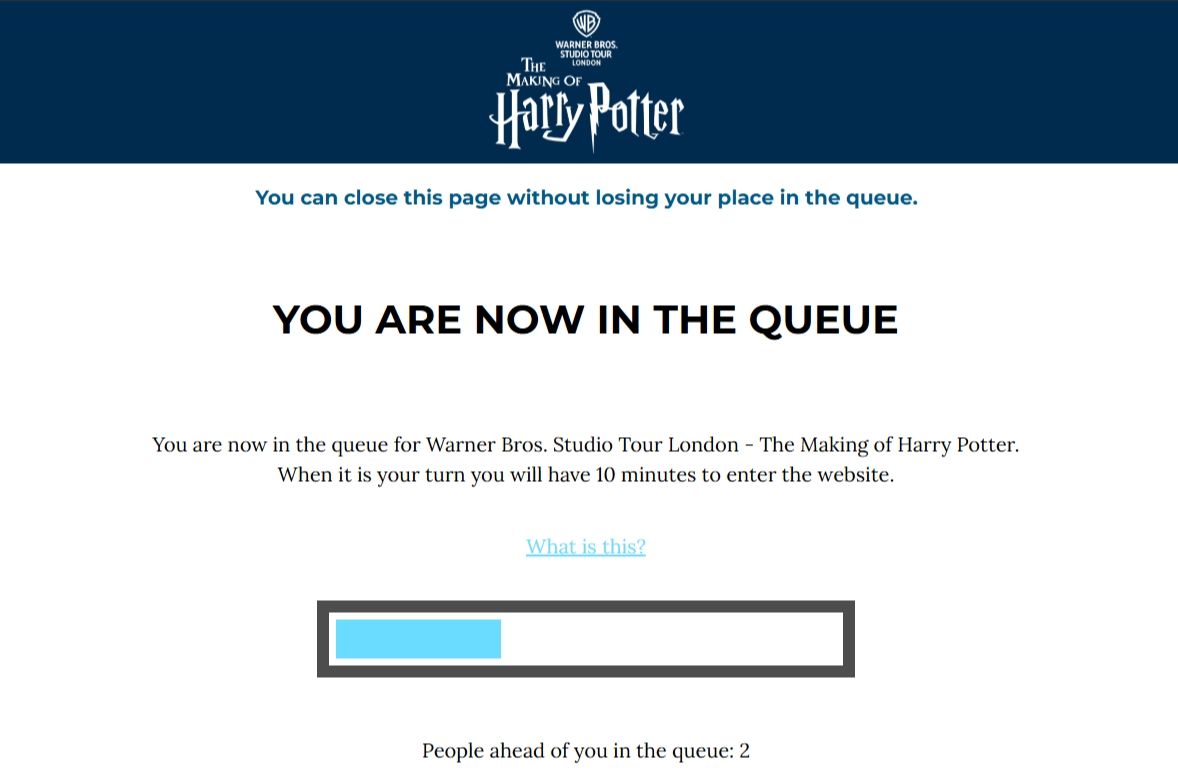 billet harry potter file attente site internet officiel warner