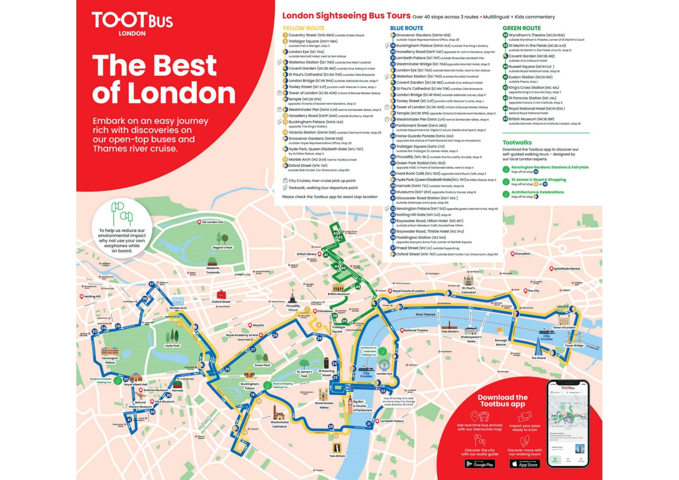 Carte du bus Tootbus Original London