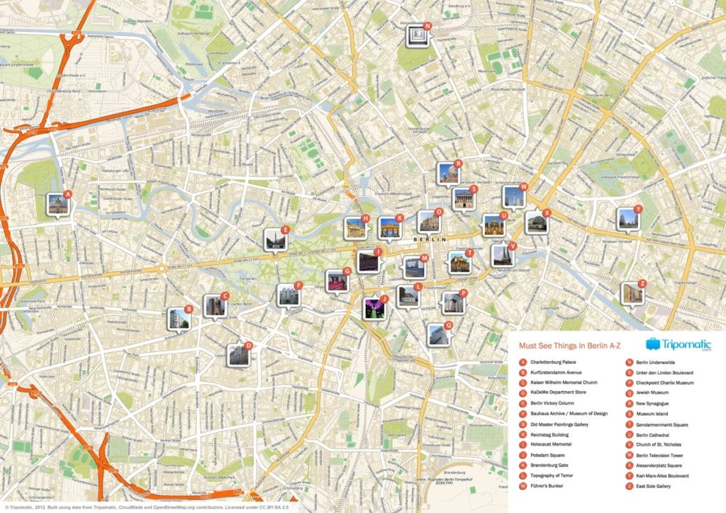 plan berlin monuments touristiques illustree