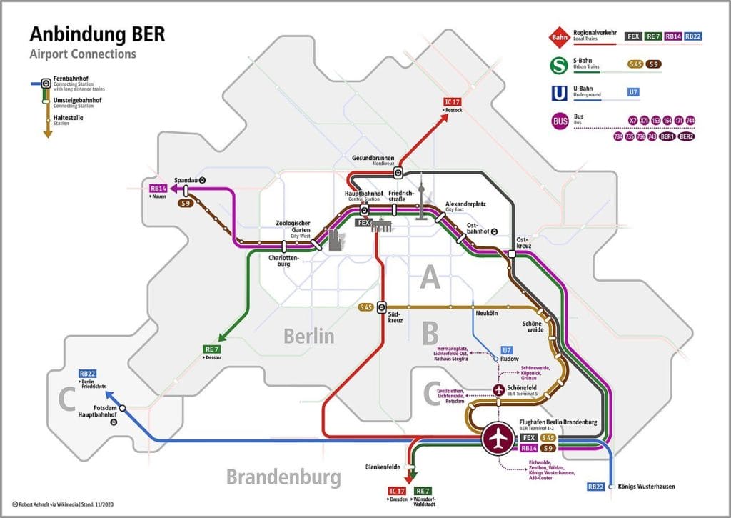 plan berlin transfert aeroport centre ville