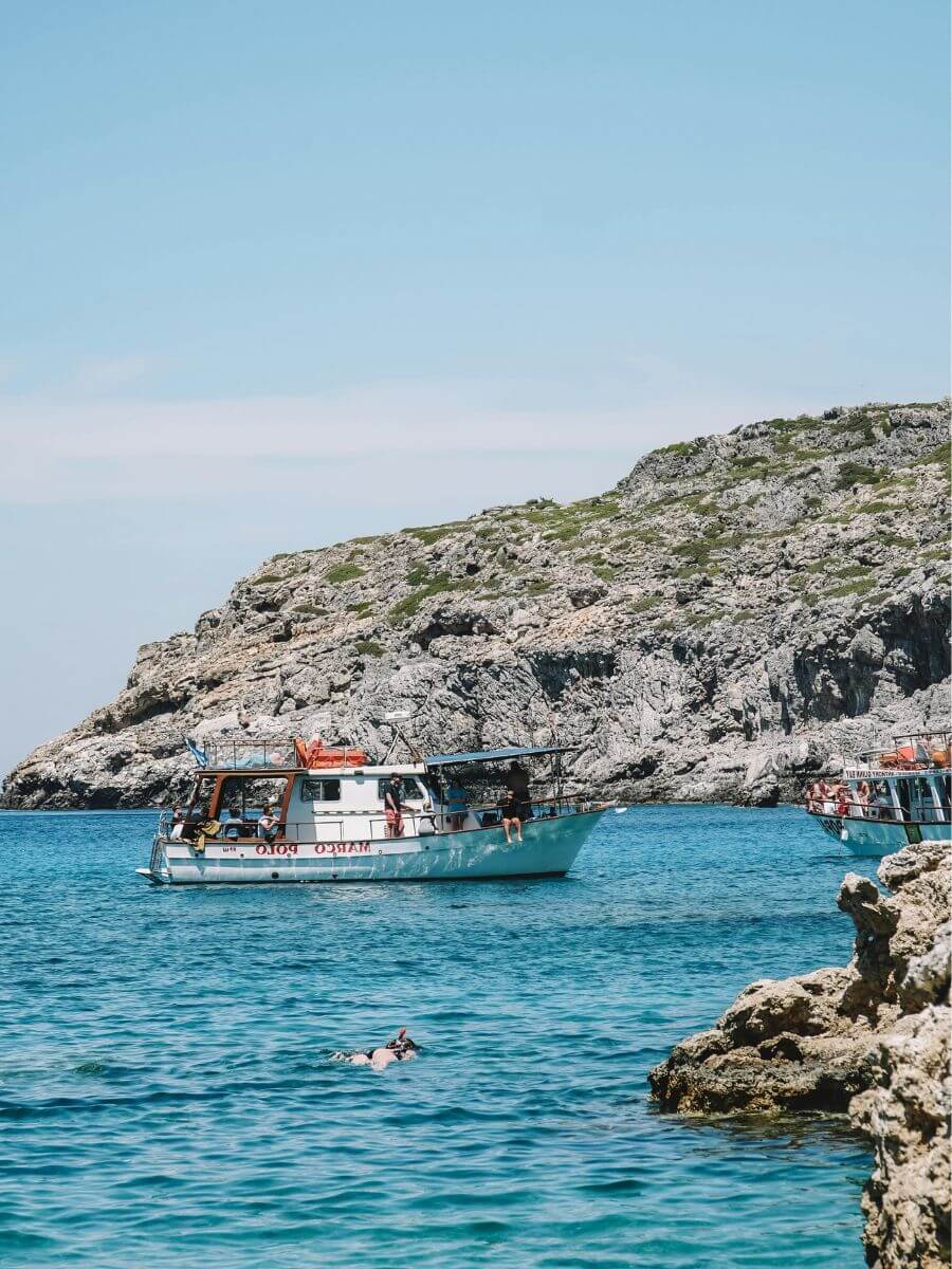 Sur la route et dans l'eau Rhodes danger
