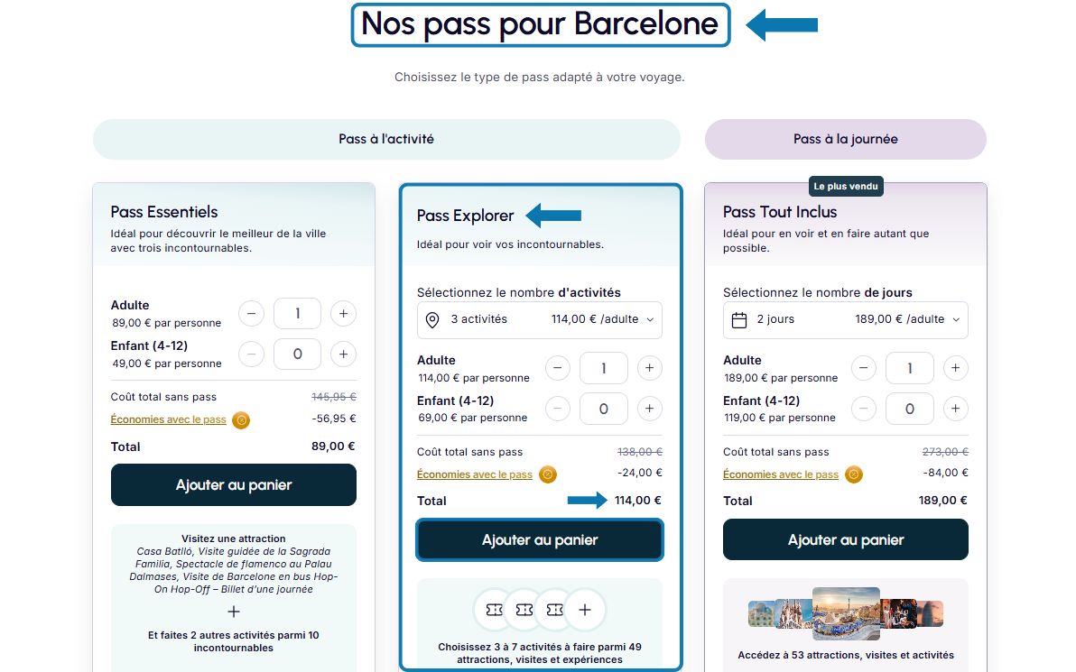 Avis Barcelona Explorer Pass prix