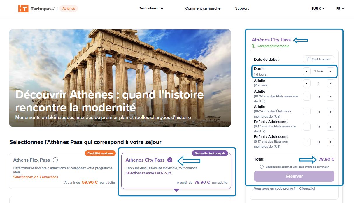 Turbopass Athenes prix nouveau prix